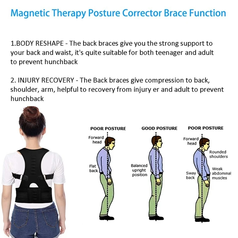 Posture Corrector Support – Magnetic Back & Shoulder Brace