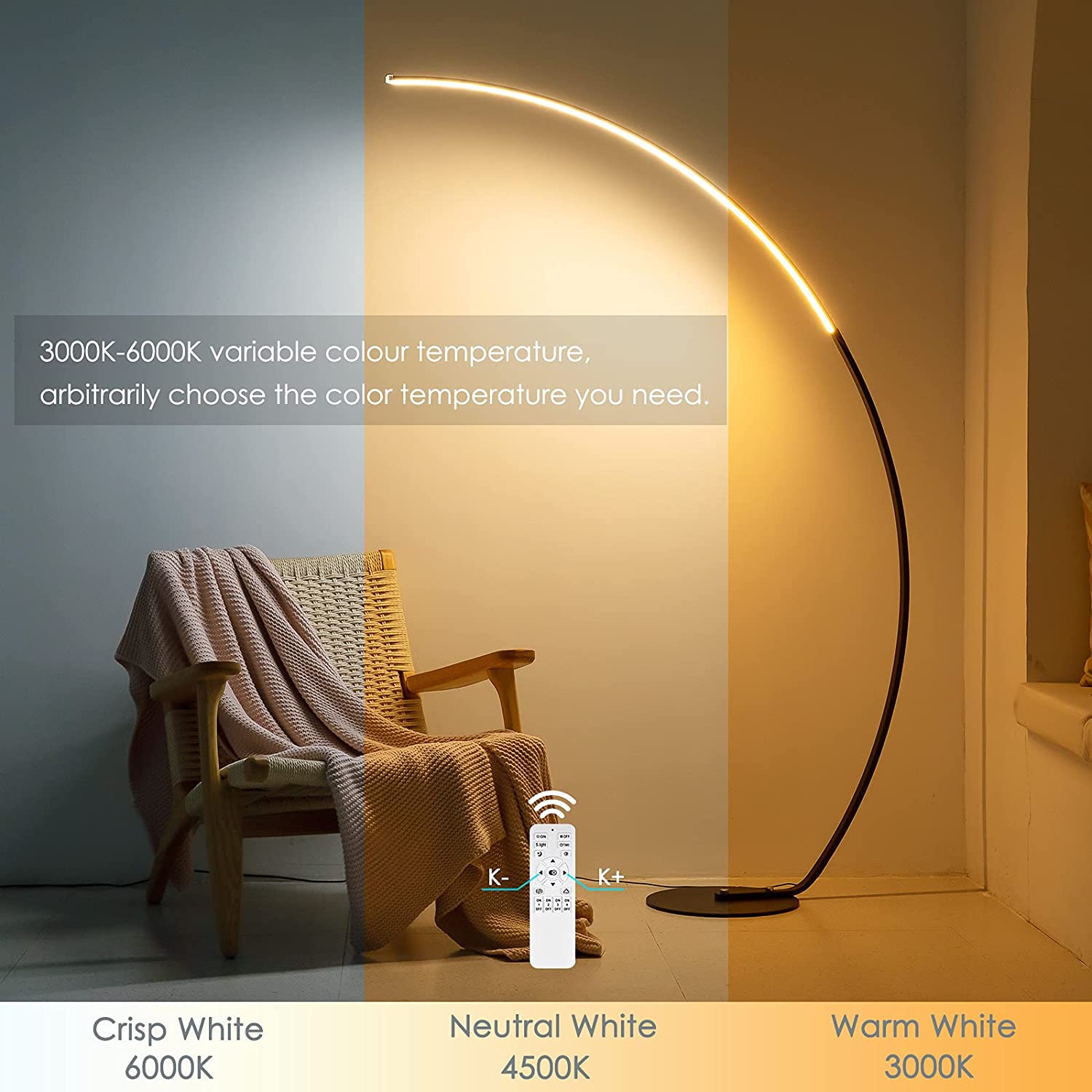🌈 RGBW Modern Curve Floor Lamp