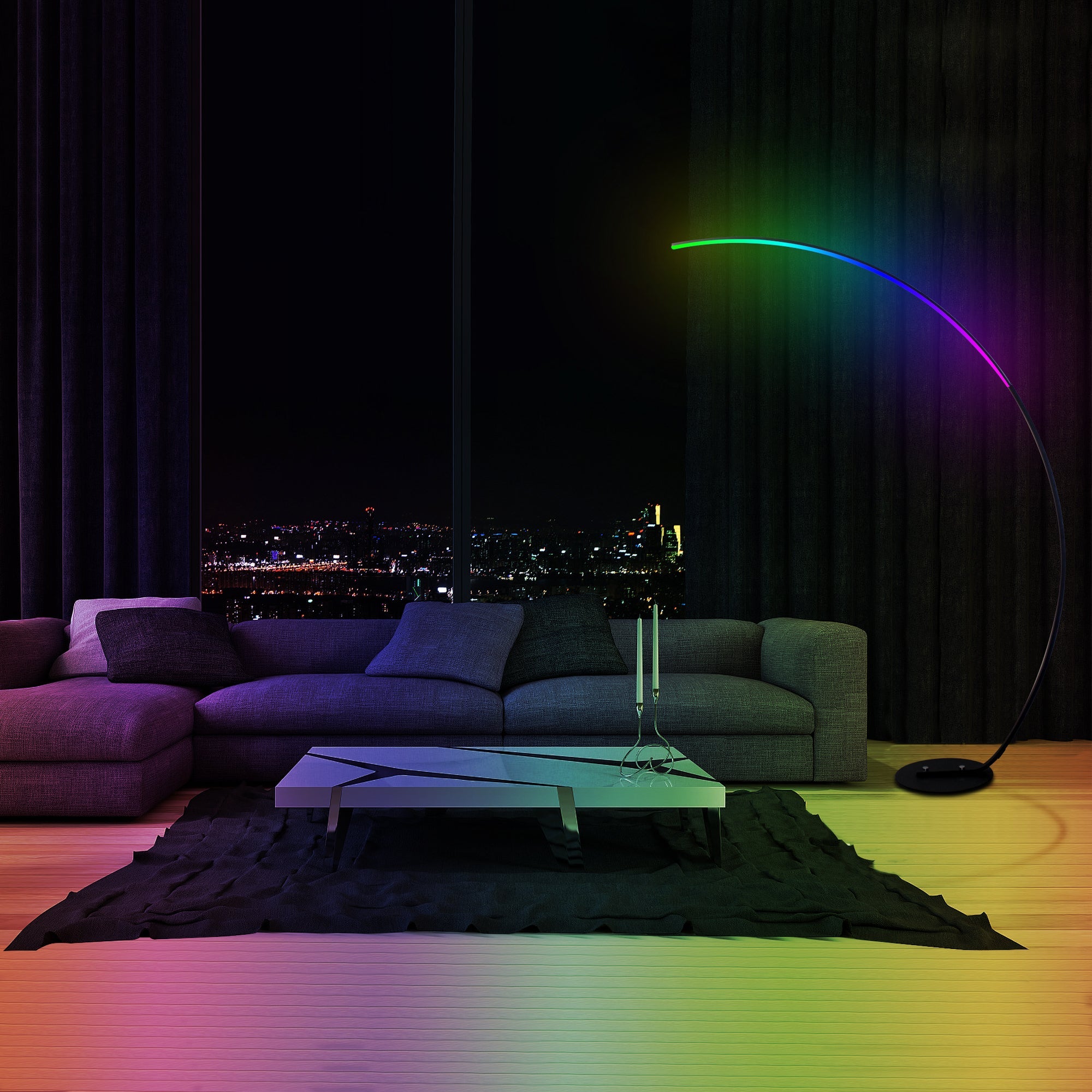 🌈 RGBW Modern Curve Floor Lamp