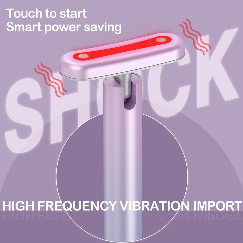 🌟 4‑in‑1 Facial Skincare Tool – Red Light & EMS Microcurrent