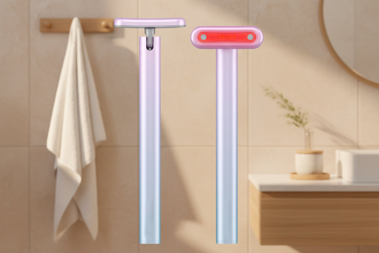 🌟 4‑in‑1 Facial Skincare Tool – Red Light & EMS Microcurrent