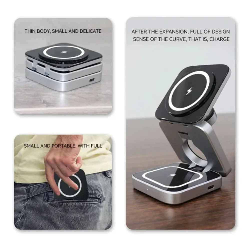 ⚡ 3‑in‑1 Magnetic Wireless Charging Station