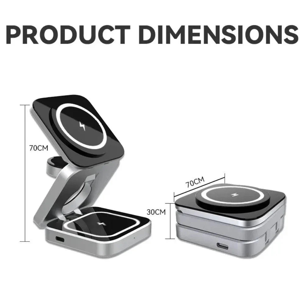 ⚡ 3‑in‑1 Magnetic Wireless Charging Station