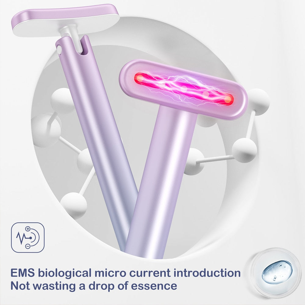 🌟 4‑in‑1 Facial Skincare Tool – Red Light & EMS Microcurrent