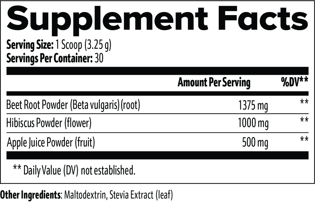 Beetroot Powder - product information graphic