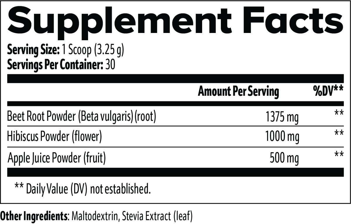 Beetroot Powder - product information graphic
