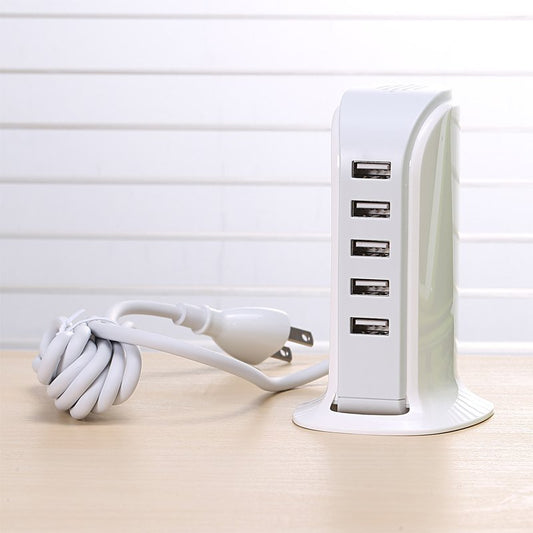 ⚡ 5‑Port High‑Speed USB Desktop Charger