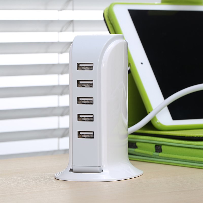 ⚡ 5‑Port High‑Speed USB Desktop Charger
