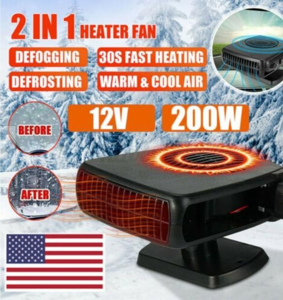 ❄️🔥 2‑in‑1 Car Heater & Windshield Defroster