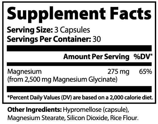 Magnesium Glycinate Capsules - product information graphic