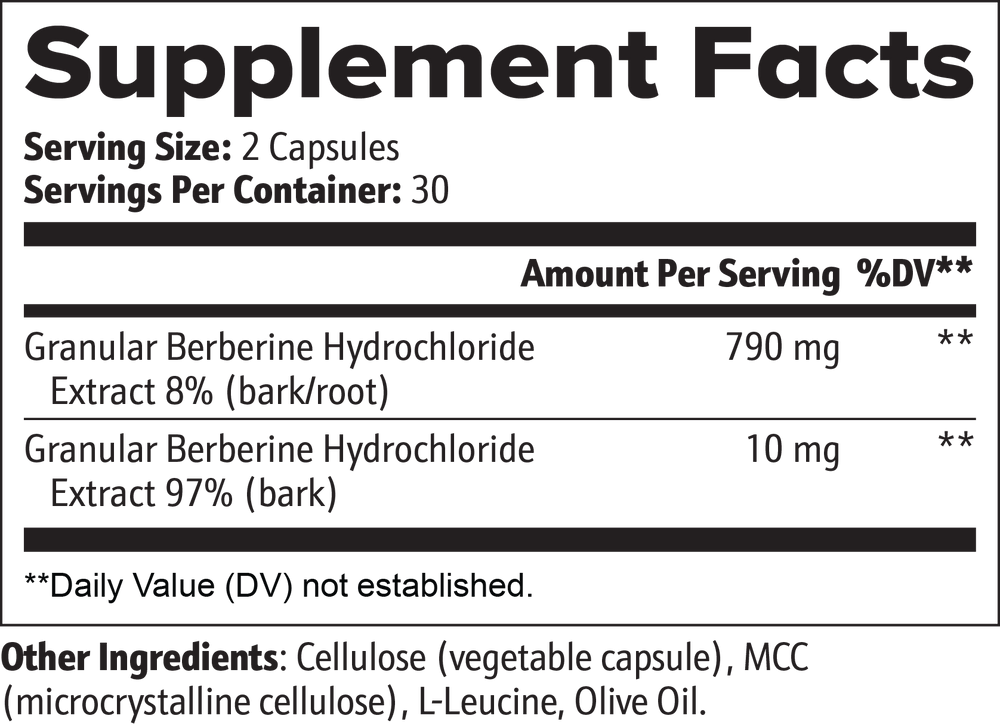 Berberine Capsules - product information graphic