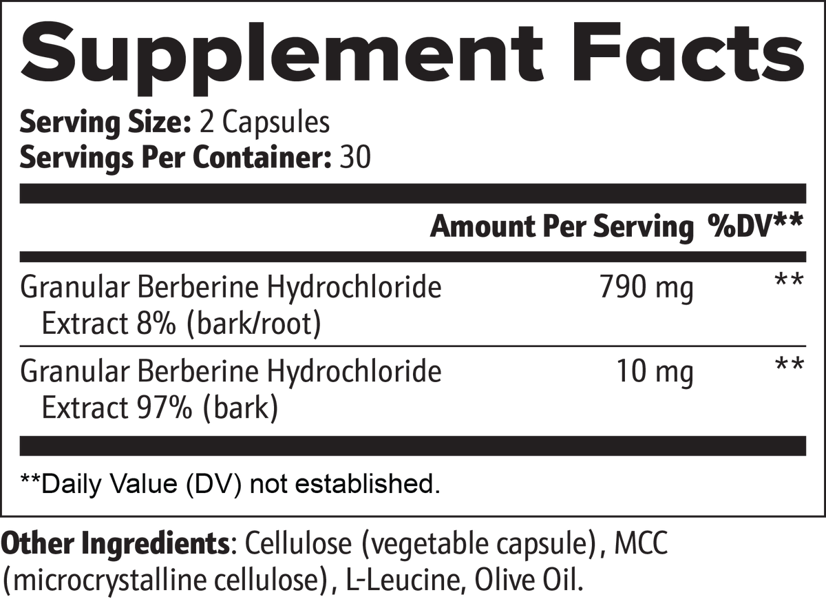 Berberine Capsules - product information graphic