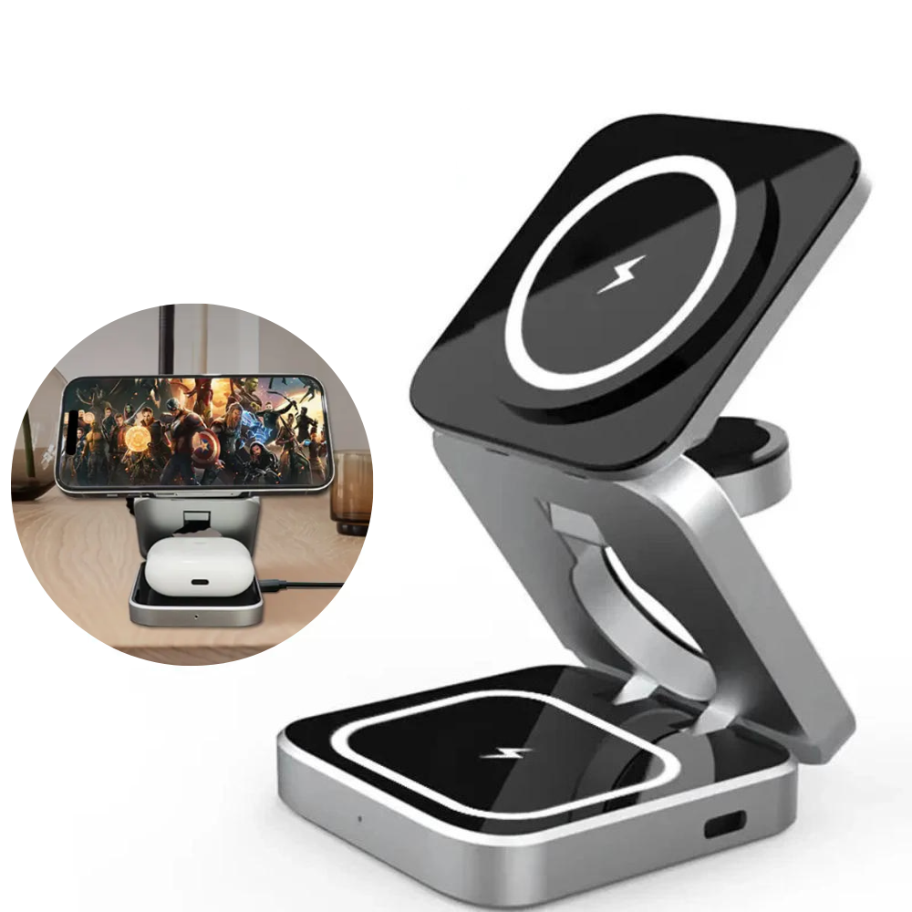 ⚡ 3‑in‑1 Magnetic Wireless Charging Station